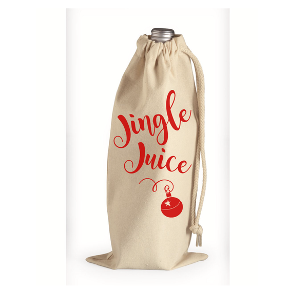 Jingle Juice Cotton Canvas Wine Bag