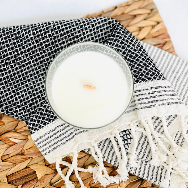 CUSTOM Candles! 8 oz. clear glass candles (set of 4)